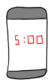 Timer set at five minutes